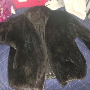 Lerners Rabbit fur / Leather reversible jacket medium